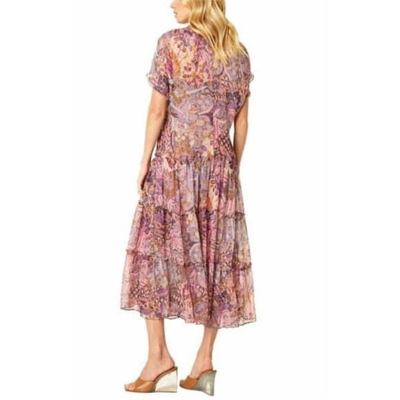 MISA LOS ANGELES Ilya Augusta Batik Tiered Ruffle Chiffon Midi Dress - Picture 3 of 15